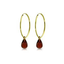 Genuine 4.5 ctw Garnet Earrings 14KT Yellow Gold - REF-26H2X