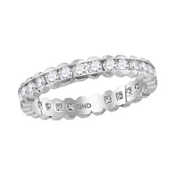 Round Channel-set Diamond Eternity Wedding Band 1.00 Cttw 14kt White Gold