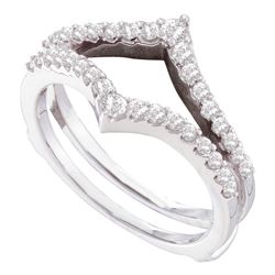Diamond Ring Guard Wrap Enhancer Wedding Band 1/2 Cttw 14kt White Gold
