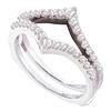 Image 1 : Diamond Ring Guard Wrap Enhancer Wedding Band 1/2 Cttw 14kt White Gold