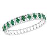 Image 1 : Round Emerald Diamond Bangle Bracelet 1-3/8 Cttw 18kt White Gold