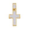 Image 1 : Diamond Roman Cross Religious Pendant 5/8 Cttw 10kt Yellow Gold