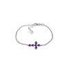 Image 1 : Genuine 1.70 ctw Amethyst Bracelet 14KT White Gold - REF-59R8P