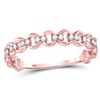 Image 1 : Diamond Link Stackable Band Ring 1/8 Cttw 10kt Rose Gold