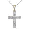 Image 1 : Mens Diamond Cross Religious Charm Pendant 1/3 Cttw 10kt Yellow Gold