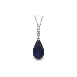 Genuine 8.88 ctw Sapphire & Diamond Necklace 14KT White Gold - REF-35A4K