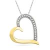 Image 1 : Diamond Heart Outline Pendant 1/10 Cttw 10kt Yellow Gold