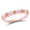 Image 1 : Round Brown Diamond Band Ring 1/3 Cttw 10kt Rose Gold
