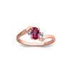 Image 1 : Genuine 0.46 ctw Pink Topaz & Diamond Ring 14KT Rose Gold - REF-28F3Z