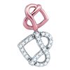 Image 1 : Diamond Double Heart Pretzel Pendant 1/6 Cttw 10kt Two-tone Gold