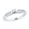 Image 1 : Diamond Solitaire Promise Bridal Ring 1/5 Cttw 10kt White Gold