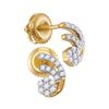 Image 1 : Diamond Cluster Earrings 1/5 Cttw 10kt Yellow Gold