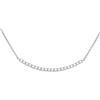 Diamond Curved Bar Necklace 1/2 Cttw 14kt White Gold