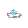 Genuine 1.77 ctw Blue Topaz & Diamond Ring 14KT White Gold - REF-28A8K