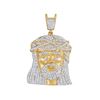 Image 1 : Mens Diamond Jesus Christ Messiah Charm Pendant 1-1/4 Cttw 10kt Yellow Gold