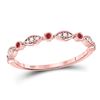 Image 1 : Round Ruby Oval Dot Stackable Band Ring 1/10 Cttw 10kt Rose Gold