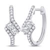 Image 1 : Diamond Bypass 2-stone Earrings 1/2 Cttw 14kt White Gold
