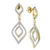 Image 1 : Diamond Dangle Earrings 1-3/8 Cttw 10kt Yellow Gold