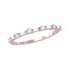 Image 1 : Round Baguette Diamond Stackable Band Ring 1/3 Cttw 10kt Rose Gold