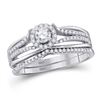 Diamond Bridal Wedding Engagement Ring Band Set 1/2 Cttw 10kt White Gold