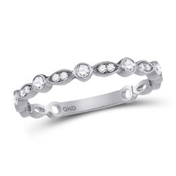 Diamond Classic Stackable Band Ring 1/6 Cttw 10kt White Gold