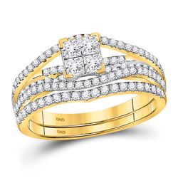 Diamond Elevated Bridal Wedding Engagement Ring Band Set 1.00 Cttw 10kt Yellow Gold