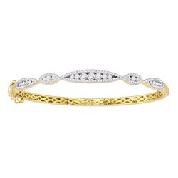 Diamond Bangle Bracelet 1.00 Cttw 10kt Yellow Gold