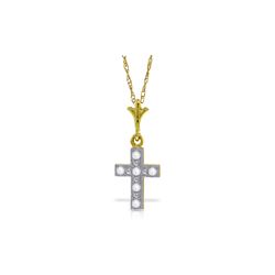 Genuine 0.03 ctw Diamond Anniversary Necklace 14KT Yellow Gold - REF-20P3H