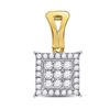 Image 1 : Diamond Square Cluster Pendant 1/4 Cttw 14kt Yellow Gold