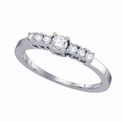 Diamond Round Bridal Wedding Engagement Ring 1/3 Cttw 14kt White Gold