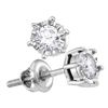 Image 1 : Diamond Solitaire Screwback Stud Earrings 1/4 Cttw 10kt White Gold