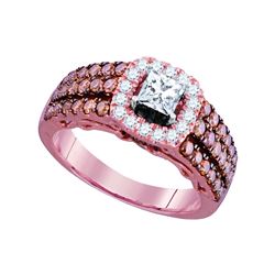 Diamond Solitaire Bridal Wedding Engagement Ring 1-1/2 Cttw 14kt Rose Gold