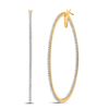 Image 1 : Diamond Large Hoop Earrings 3/4 Cttw 10kt Yellow Gold