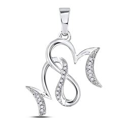 Diamond Mom Mother Pendant 1/10 Cttw 10kt White Gold