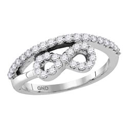 Diamond Woven Infinity Band Ring 1/2 Cttw 10kt White Gold
