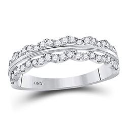 Diamond Contoured Symmetrical Band Ring 1/2 Cttw 14kt White Gold