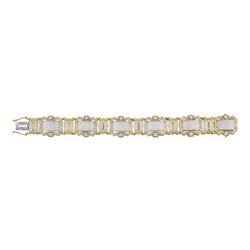 Mens Diamond Big Look Fashion Bracelet 3-1/5 Cttw 10kt Yellow Gold