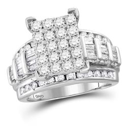 Diamond Cindys Dream Cluster Bridal Wedding Engagement Ring 1/2 Cttw 10kt White Gold