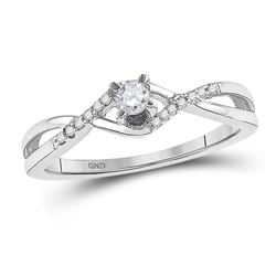 Diamond Solitaire Twist Bridal Wedding Engagement Ring 1/6 Cttw 10kt White Gold