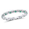 Image 1 : Round Emerald Diamond Eternity Stackable Band Ring 1/4 Cttw 10kt White Gold