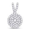 Image 1 : Diamond Circle Frame Cluster Pendant 3/8 Cttw 10kt White Gold
