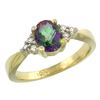 Image 1 : 1.06 CTW Mystic Topaz & Diamond Ring 10K Yellow Gold - REF-28R4H