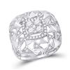 Image 1 : Diamond Geometric Cocktail Ring 1.00 Cttw 14kt White Gold