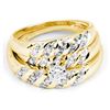 Image 1 : His Hers Diamond Solitaire Matching Bridal Wedding Ring Band Set 1/20 Cttw 14kt Yellow Gold