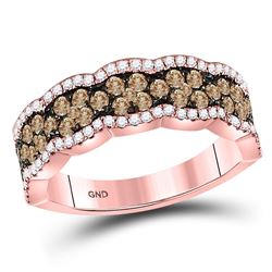 Round Brown Diamond Fashion Band Ring 1.00 Cttw 14kt Rose Gold