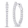 Image 1 : Diamond Inside Outside Hoop Earrings 2.00 Cttw 10kt White Gold