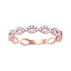 Diamond Twisted Stackable Band Ring 1/5 Cttw 14kt Rose Gold