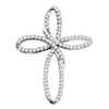 Image 1 : Diamond Cross Religious Open-center Pendant 1/4 Cttw 10k White Gold