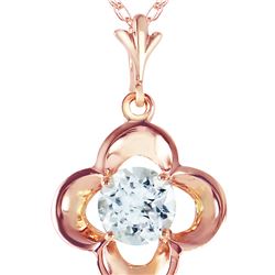 Genuine 0.55 ctw Aquamarine Necklace 14KT Rose Gold - REF-20H9X