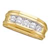 Image 1 : Mens Diamond Wedding Channel Set Band Ring 1/2 Cttw 14kt Yellow Gold